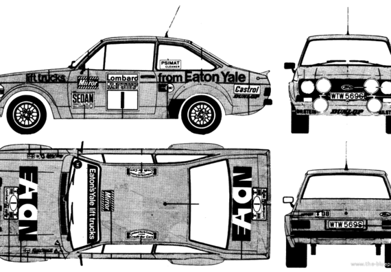Ford Escort RS - Форд - чертежи, габариты, рисунки автомобиля