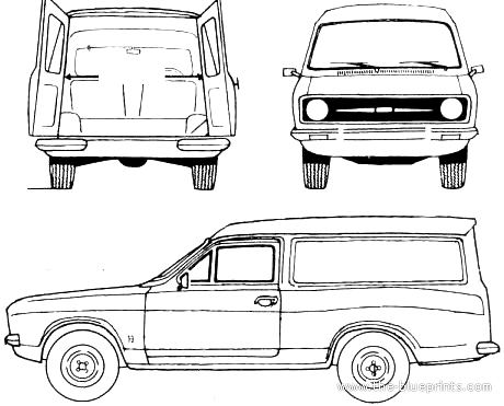 Ford Escort Van (1978) - Форд - чертежи, габариты, рисунки автомобиля