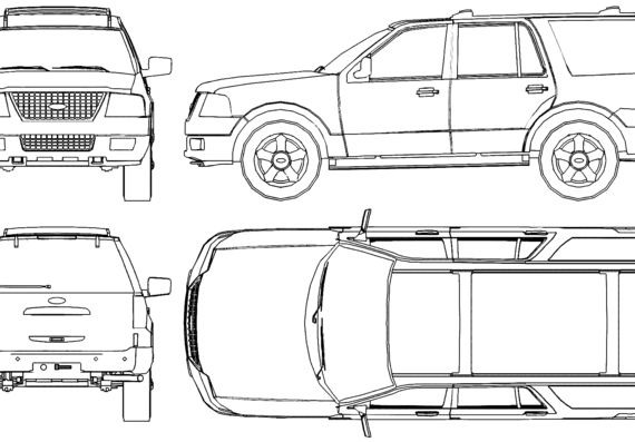 Ford Expedition (1998) - Форд - чертежи, габариты, рисунки автомобиля