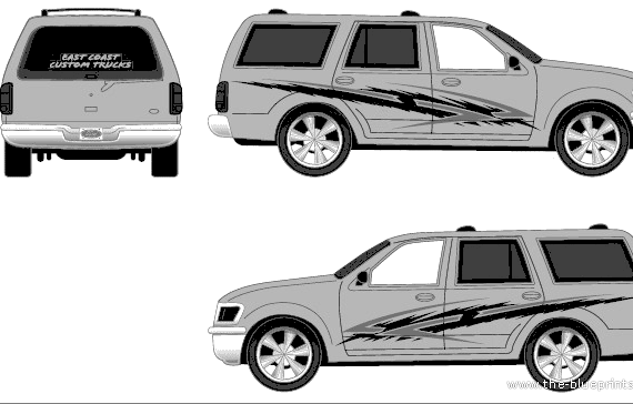 Ford Expedition Custom (2003) - Форд - чертежи, габариты, рисунки автомобиля