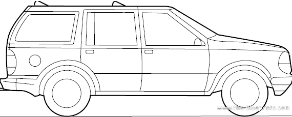 Ford Explorer (1995) - Форд - чертежи, габариты, рисунки автомобиля