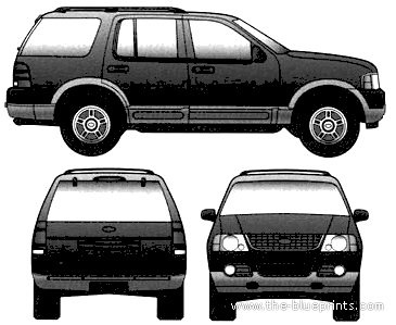 Ford Explorer (2005) - Форд - чертежи, габариты, рисунки автомобиля