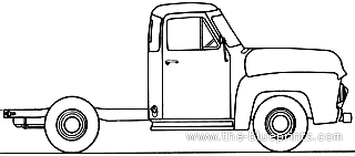 Ford F-100 Pick-up (1954) - Ford - drawings, dimensions, pictures of the car