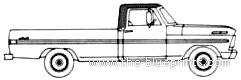 Ford F-100 Pick-up (1972) - Ford - drawings, dimensions, pictures of the car