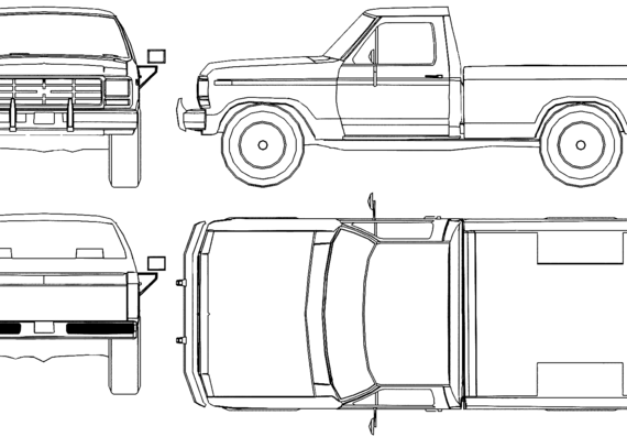 Ford F-100 Pick-up (1978) - Форд - чертежи, габариты, рисунки автомобиля