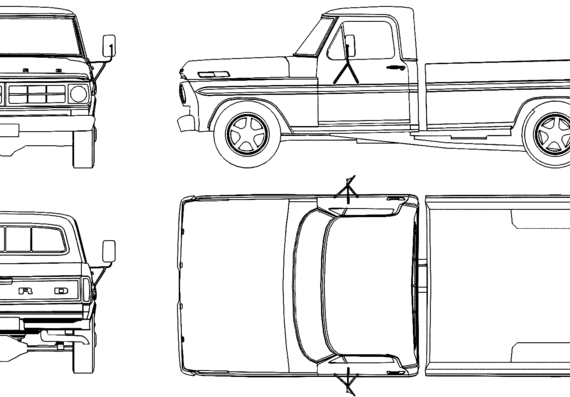 Ford F-150 Pick-up (1978) - Форд - чертежи, габариты, рисунки автомобиля