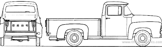 Ford F-150 Pick-up Truck (1956) - Форд - чертежи, габариты, рисунки автомобиля