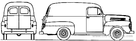 Ford F-1 Panel Van (1948) - Форд - чертежи, габариты, рисунки автомобиля