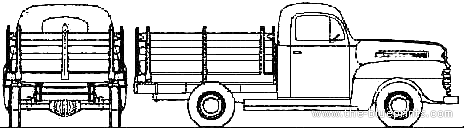 Ford F-1 Pack Truck (1948) - Ford - drawings, dimensions, pictures of the car