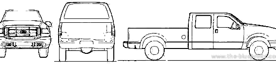 Ford F-250 Crew Cab Pick-up - Форд - чертежи, габариты, рисунки автомобиля