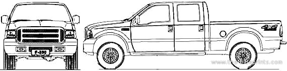 Ford F-250 Double Cabine (BR) (2011) - Форд - чертежи, габариты, рисунки автомобиля