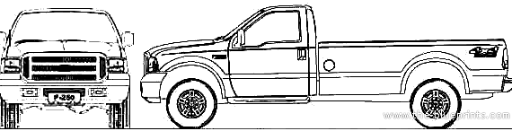 Ford F-250 Single Cabine (BR) (2011) - Форд - чертежи, габариты, рисунки автомобиля