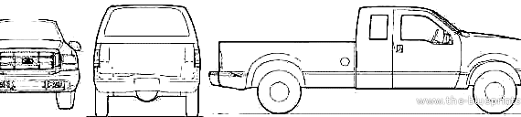 Ford F-250 Super Cab Pick-up - Ford - drawings, dimensions, pictures of the car