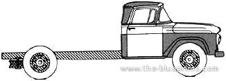 Ford F-600 Truck (1958) - Форд - чертежи, габариты, рисунки автомобиля