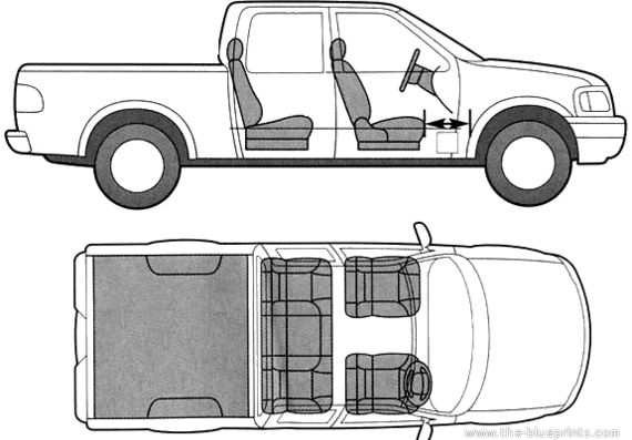 Ford F250 Crew Cab (2005) - Форд - чертежи, габариты, рисунки автомобиля
