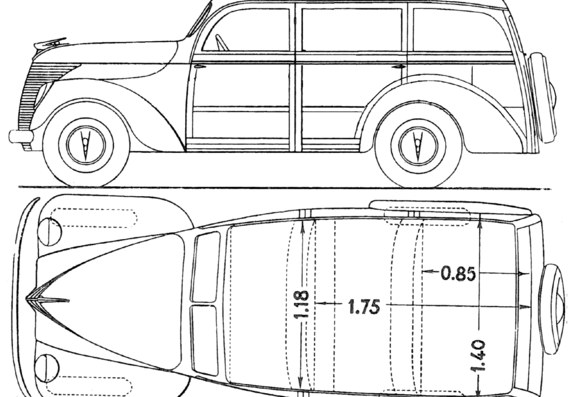 Ford F Matford V8 F472C Break (1947) - Ford - drawings, dimensions, pictures of the car