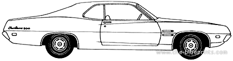 Ford Fairlane 500 2-Door Hardtop (1970) - Форд - чертежи, габариты, рисунки автомобиля
