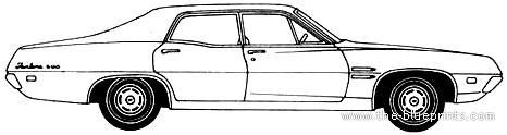 Ford Fairlane 500 4-Door Sedan (1970) - Форд - чертежи, габариты, рисунки автомобиля