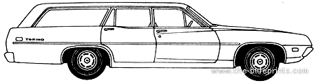 Ford Fairlane 500 Station Wagon (1970) - Форд - чертежи, габариты, рисунки автомобиля