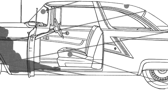 Ford Fairlane Crown Victoria 2-Door Hardtop (1955) - Ford - drawings, dimensions, pictures of the car