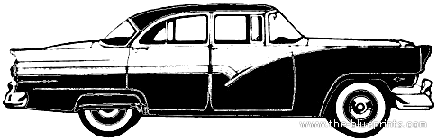 Ford Fairlane Fordor Sedan (1956) - Форд - чертежи, габариты, рисунки автомобиля