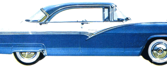 Ford Fairlane Victoria Fordor (1956) - Форд - чертежи, габариты, рисунки автомобиля