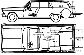 Ford Fairlane Wagon (1966) - Форд - чертежи, габариты, рисунки автомобиля