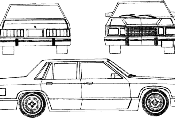 Ford Fairmont 4-Door Sedan (1978) - Форд - чертежи, габариты, рисунки автомобиля
