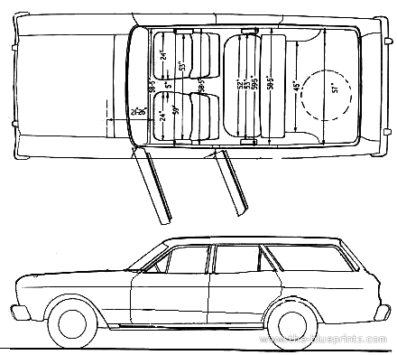 Ford Fairmont Estate (AUS) (1967) - Форд - чертежи, габариты, рисунки автомобиля