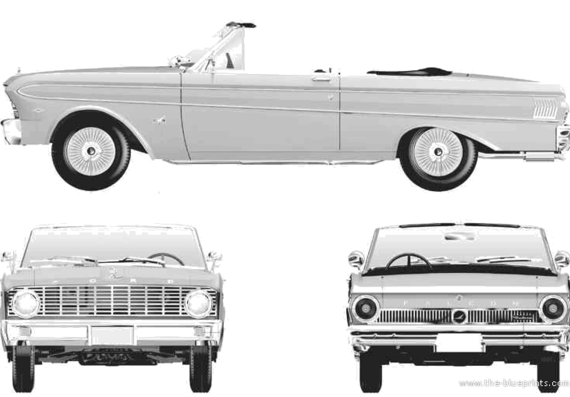 Ford Falcon Convertible (1964) - Форд - чертежи, габариты, рисунки автомобиля