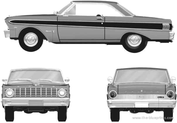 Ford Falcon Sprint 2-Door Hardtop (1974) - Ford - drawings, dimensions, pictures of the car