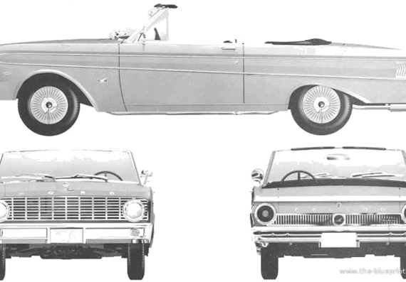 Ford Falcon Sprint Convertible (1964) - Форд - чертежи, габариты, рисунки автомобиля