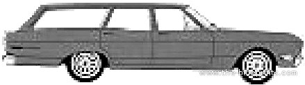 Ford Falcon Station Wagon (1968) - Форд - чертежи, габариты, рисунки автомобиля
