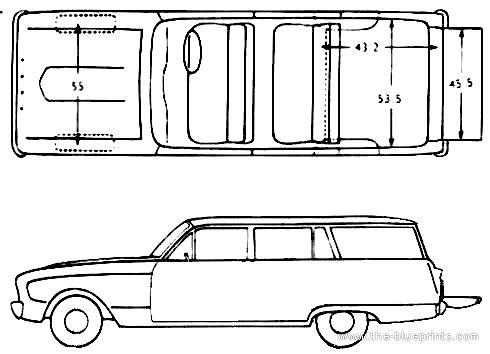 Ford Falcon Station Wagon (AUS) (1960) - Форд - чертежи, габариты, рисунки автомобиля