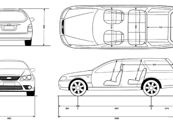 Ford Falcon Wagon - Форд - чертежи, габариты, рисунки автомобиля