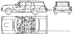 Ford Falcon Wagon (1961) - Форд - чертежи, габариты, рисунки автомобиля