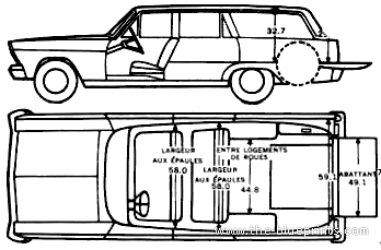 Ford Falcon Wagon (1966) - Форд - чертежи, габариты, рисунки автомобиля