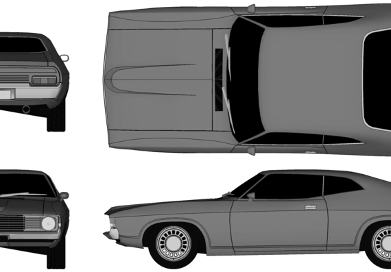 Ford Falcon XA - Форд - чертежи, габариты, рисунки автомобиля