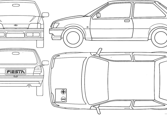 Ford Fiesta - Форд - чертежи, габариты, рисунки автомобиля