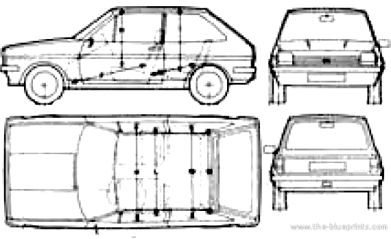 Ford Fiesta (1979) - Форд - чертежи, габариты, рисунки автомобиля
