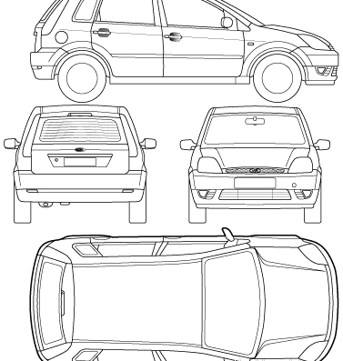 Ford Fiesta 5-Door (2002) - Ford - drawings, dimensions, pictures of the car