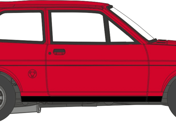 Ford Fiesta Mk.I - Форд - чертежи, габариты, рисунки автомобиля