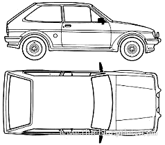 Ford Fiesta Mk.II - Форд - чертежи, габариты, рисунки автомобиля
