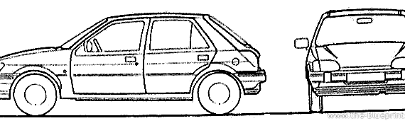 Ford Fiesta Mk.III 5-Door (1989) - Ford - drawings, dimensions, pictures of the car