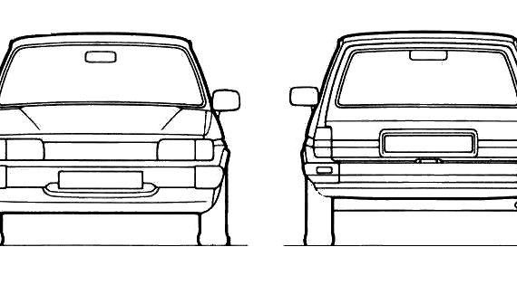 Ford Fiesta Mk.II (1983) - Форд - чертежи, габариты, рисунки автомобиля