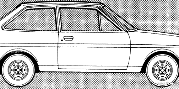Ford Fiesta Mk.I 1.0 L (1980) - Форд - чертежи, габариты, рисунки автомобиля
