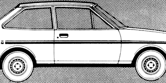 Ford Fiesta Mk.I 1300 S (1980) - Форд - чертежи, габариты, рисунки автомобиля