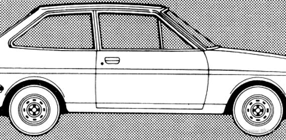 Ford Fiesta Mk.I Popular (1981) - Форд - чертежи, габариты, рисунки автомобиля
