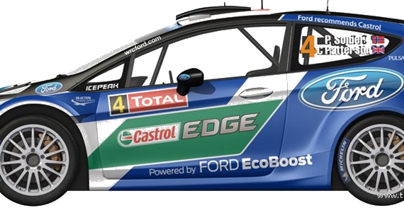 Ford Fiesta RS WRC (2012) - Форд - чертежи, габариты, рисунки автомобиля
