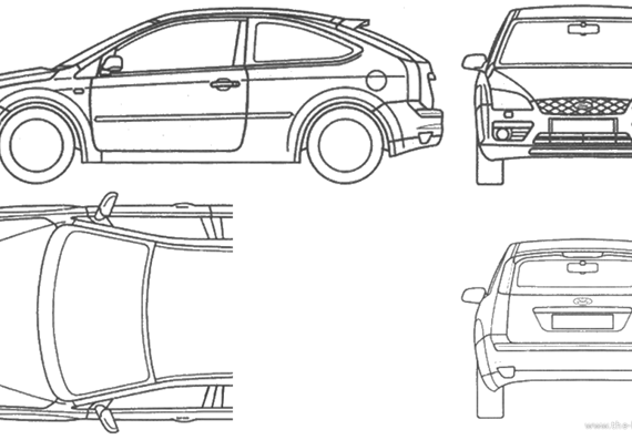 Ford Focus (2005) - Форд - чертежи, габариты, рисунки автомобиля